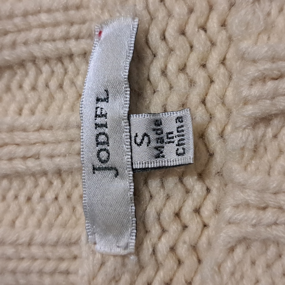 B65 JODIFL Cable Knit Sweater Deary Sz Sm Wide Ribbed Hems Crew Neck Oversized - Picture 8 of 9